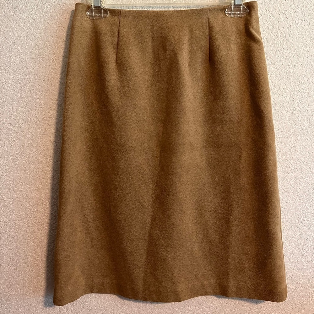 Inc International Concepts Tan Suede Skirt Size 2 - Picture 2 of 10